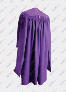 toge diplômé master violette avec fronce dans le dos longues manches