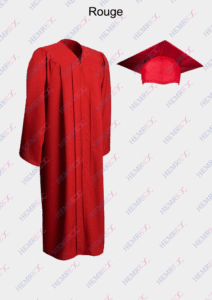 toge et toque rouge couleur mat cérémonie remise des diplômes