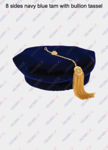 8 sides navy blue tam