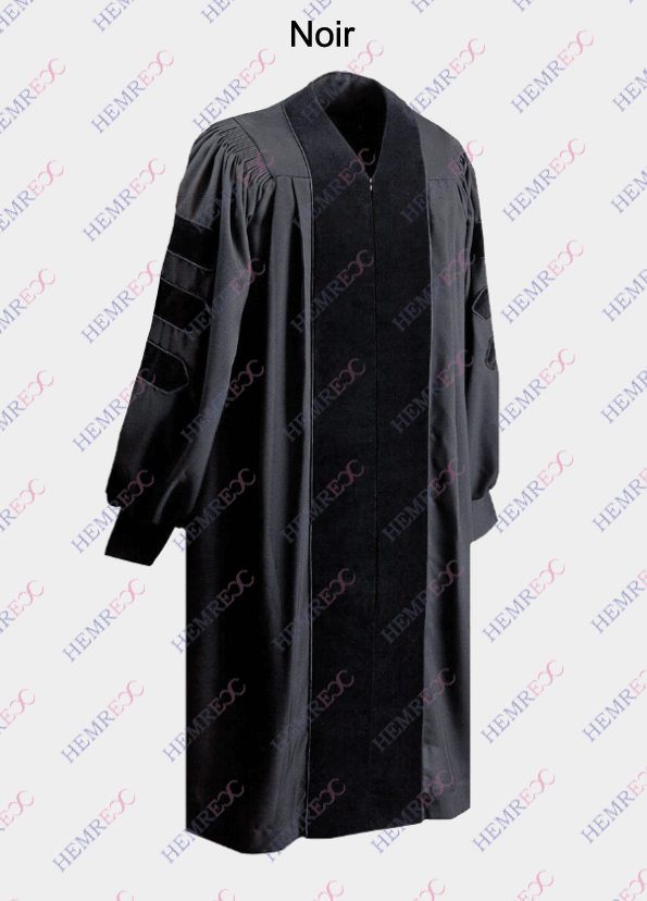 toge doctorale PhD couleur noir