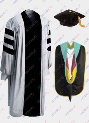 toge doctorale PhD couleur gris argent tam et capuchon