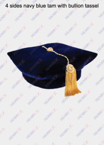 4 sides navy blue PhD tam