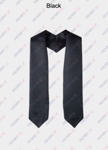 plain graduation stole black