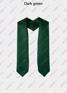 plain graduation stole dark green