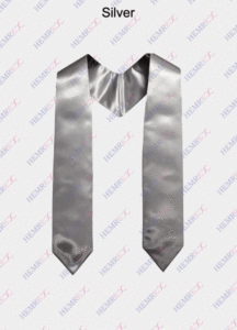 plain graduation stole silver