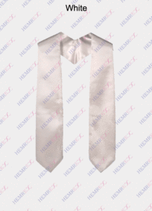 plain graduation stole white