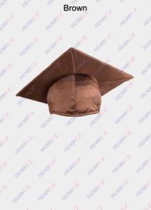 Graduation shiny finish cap brown