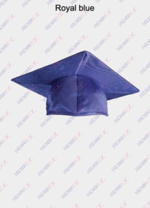 Graduation shiny finish cap royal blue
