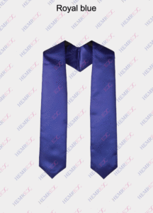 plain graduation stole royal blue