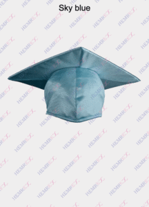 Graduation shiny finish cap sky blue