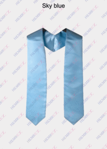 plain graduation stole sky blue