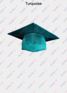 Graduation shiny finish cap turquoise