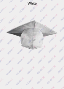 Graduation shiny finish cap white