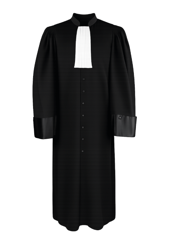 robe noire sans simarre et rabat blanc coton