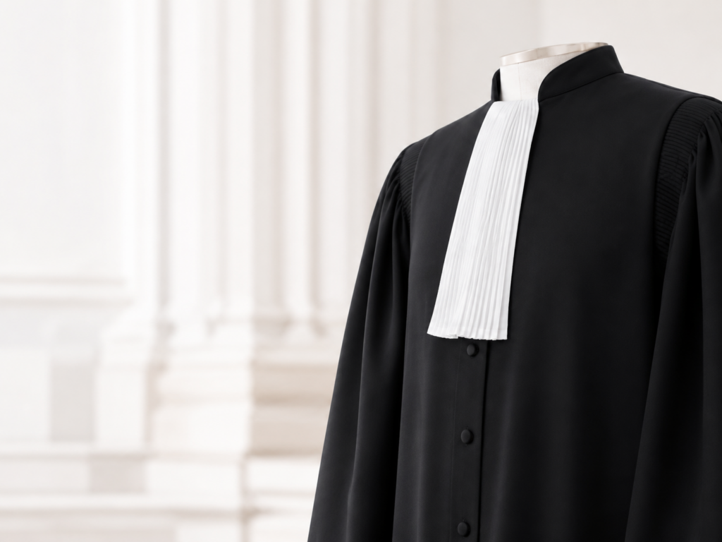 Robe judiciaire noire en location avec rabat blanc